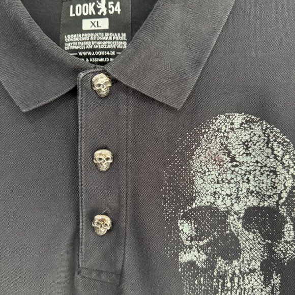 Look 54 HAUPTSTADTROCKER Death's Head Polo, Size XL - Picture 6 of 17